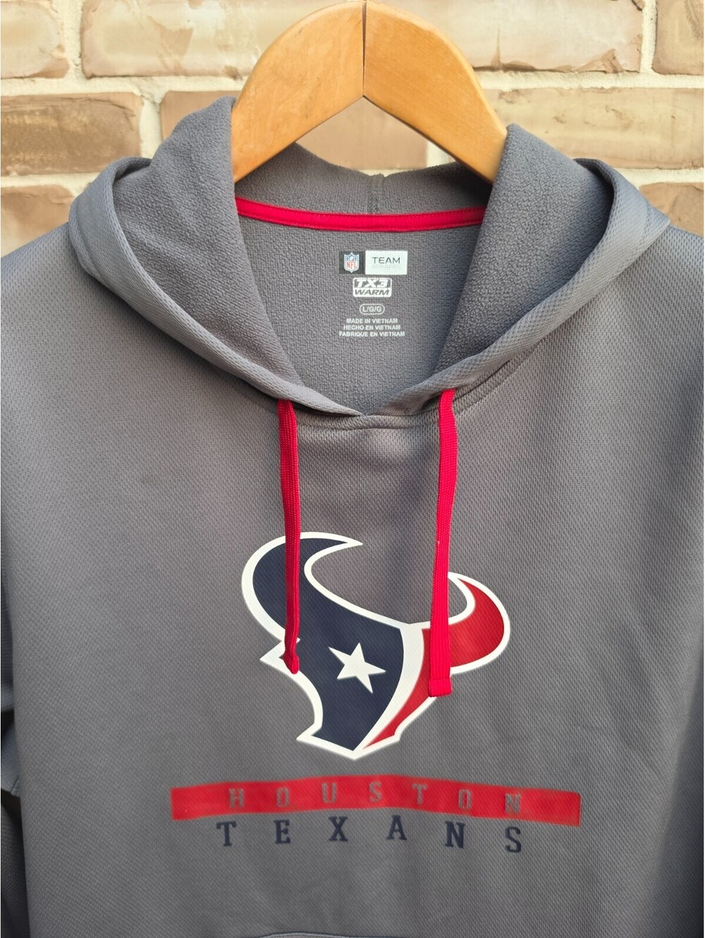 Houston Texans NFL Team Apparel Hoodie Mens L Gray Pullover Performance